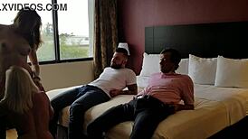 yo, these hotel strippers rip clothes for epic orgy pussy pounding right?