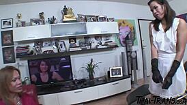 big dick asian tgirl from bangkok hooker deepthroats cock in petite transsexual action