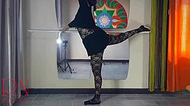 Teacher regina noir spanks bad ballerina's ass then face fucks her pussy in dominating ballet class