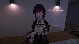 damn, yukoshvr's kafka and furina switch riding goth boy's cock