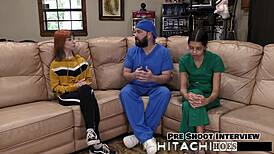 Freshman Ditria Rose Mandatory Hitachi Vibrator Orgasm in Latex Gloves POV