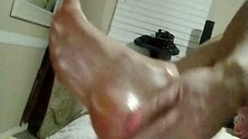 Oiled Feet Soles And Toes Begging For Hard Rubbing Action Now!