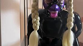 Touchedfetish latex sub slut throat fucked and facial cumshot!!