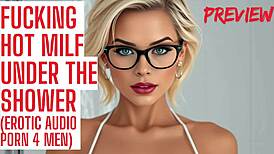 wanna feel this hot milf pounding your cock in the steamy shower?