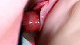 fuck doll gets lube slathered in shaved vagina for double anal penetration closeup