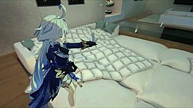 damn, yukoshvr's kafka and furina switch riding goth boy's cock