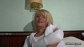 sexy blonde milf masturbates with vibrator in first casting interview