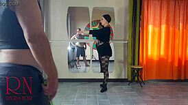 Teacher regina noir spanks bad ballerina's ass then face fucks her pussy in dominating ballet class