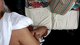 punished maid gets spanked face fucked and cum faced in garage