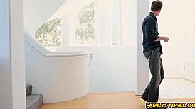 Stepdad Panty Sniffer Craves Shaved Teen Alice's Tight Pussy Fuck