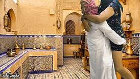 saudi husband fucks iranian wife hard in kitchen moaning like horny housewife