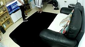punished maid gets spanked face fucked and cum faced in garage