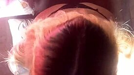 8 in the morning and this cute blonde slut craves cum straight in her mouth from monster black cock