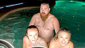 hardcore threesome in hot tub jasper nyx and luci power deepthroat doggystyle ffm sluts
