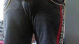 sexy indian babe strips teasingly revealing huge cock under ripped clothes