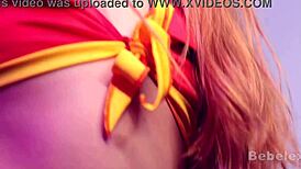 Latina Brunette's Ass Fills Red Dress Perfectly
