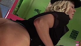 Blonde Officer Teases Partner with Oral Then Rides Cowgirl