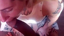 8 in the morning and this cute blonde slut craves cum straight in her mouth from monster black cock