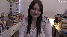 bbw brunette milf slave begs for anal fuck with dirty talk and jerk off instructions