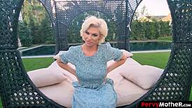 Pervymother classy stepmom strips sensually for stepson's visual climax