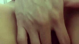 skinny puta fingers her wet pussy