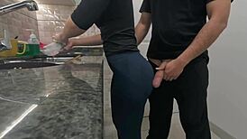 hey white maid, take this cum on your big ass in kitchen workout?