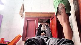 Lonely Housewife Calls Plumber For Savage Cheating In Bathroom