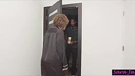 Sara Jay rips clothes for huge BBC quickie fuck 😈☕