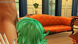 Tatsumaki delivers ultimate deepthroat blowjob in sims 4 fantasy