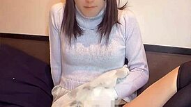 cute japanese crossdresser quietly masturbates her pretty shemale ass in secret