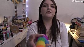 bbw brunette milf slave begs for anal fuck with dirty talk and jerk off instructions