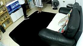 punished maid gets spanked face fucked and cum faced in garage