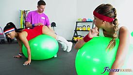 imagine a big ass latina in the gym for a steamy threesome with deepthroat and doggystyle