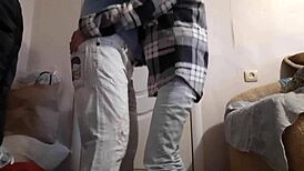 Married lesbians finger orgasms in jeans while husbands watch football nearby