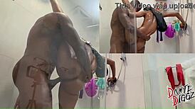 bubble booty ebony mystikal menace rides bbc hard in shower
