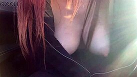 damn italian milf artemisia love flashes her huge nipples in car slow mo