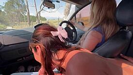 car driver and girlfriend slurp my cock hard bogota trip