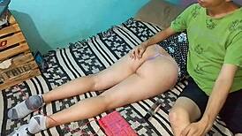 i set up the tripod to film caressing her juicy latina ass intimately clothes ripping off
