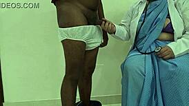 lady doctor eyes widen shocked at small cock patient reveal