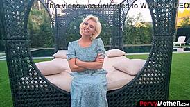 Pervymother classy stepmom strips sensually for stepson's visual climax