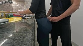 hey white maid, take this cum on your big ass in kitchen workout?