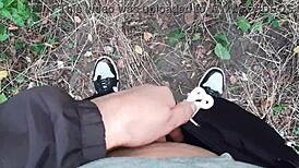 i risk it all masturbating wildly in the forest outdoors