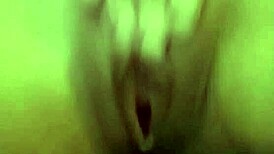 skinny puta fingers her wet pussy