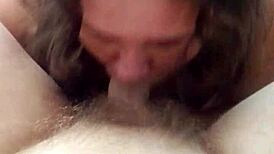 sexy milf mommy sucks young guy's huge cock then rides doggystyle for creampie cum in tight pussy