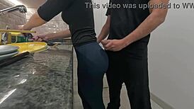 hey white maid, take this cum on your big ass in kitchen workout?