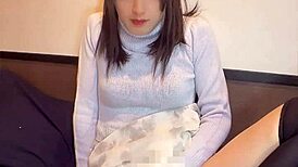 cute japanese crossdresser quietly masturbates her pretty shemale ass in secret