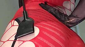 riding crop slaps fat ass cheeks big tits and spreads huge pussy lips