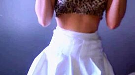 Bonneyuwu Masturbates Wet Tight Pussy In Leopard Skirt Petite Latina Blonde Cutie