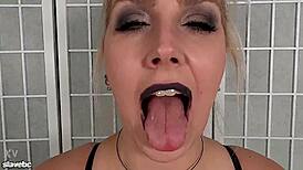 Bold Goth Deepthroats Huge Cock Face Fucked Till Cum Choke