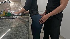 hey white maid, take this cum on your big ass in kitchen workout?